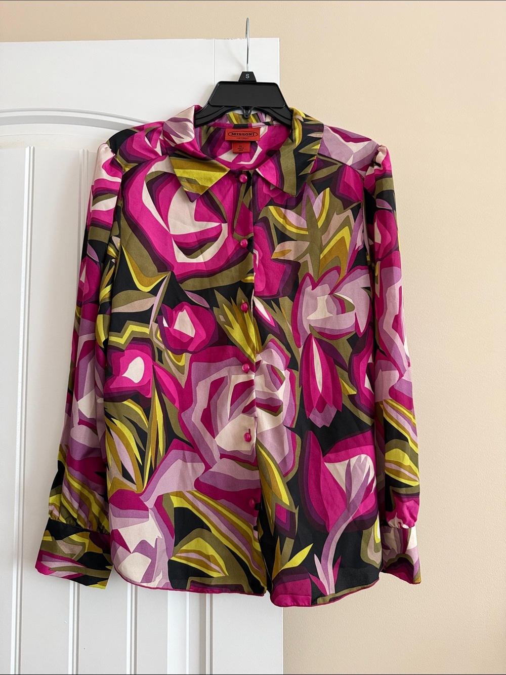 Missoni Pink Multi Abstract Floral Button-Front Blouse